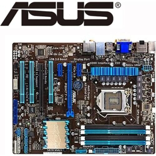 LGA 1155 Original ASUS P8H77-V Motherboard DDR3 32GB For Intel H77 USB3.0 Desktop Computer PC Mainboard Plate P8H77 V HDMI Used