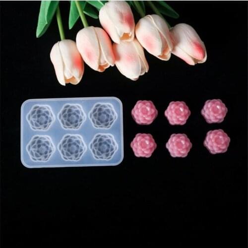 Fashion Six Rose Flower Resin Mold DIY Handmade Crystal Pendant Necklace Jewelry Epoxy Mold Jewelry Making Tool Accessories