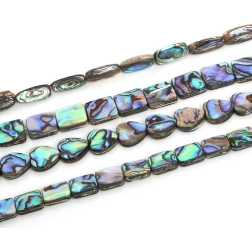 Fashion Colorful Square Heart Natural Abalone Black Shell Beads Fits Bracelets Necklaces for Women DIY Jewelry Making Findings