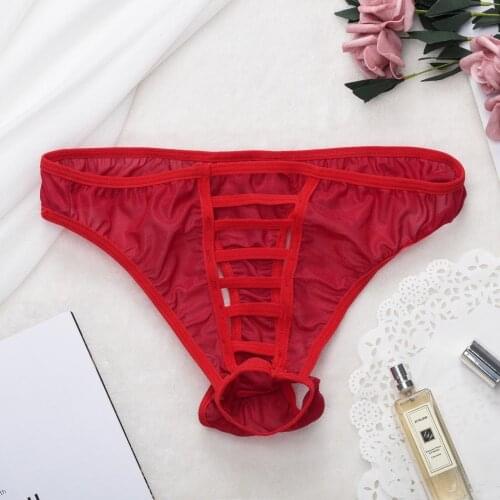 Fashion Sexy Panties Mens Underwear Glass Yarn String Panties Underwear Lingerie Сексуальное Нижее Белье Exotic Accessories
