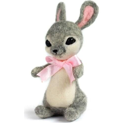 Rabbit Needle Felting Kit for Beginner, Felting Starter Kit, Contains Enough Felting Wool and Tools, English Manual