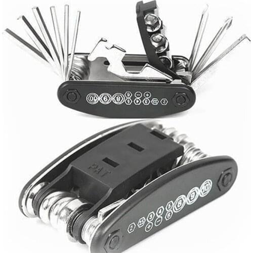 16 In 1 Repair Bicycle Multitool Kit Meter Bike Chain Tools Spoke Wrench Bicycle Repair Tools Kit Cycling MTB Bike Multitool