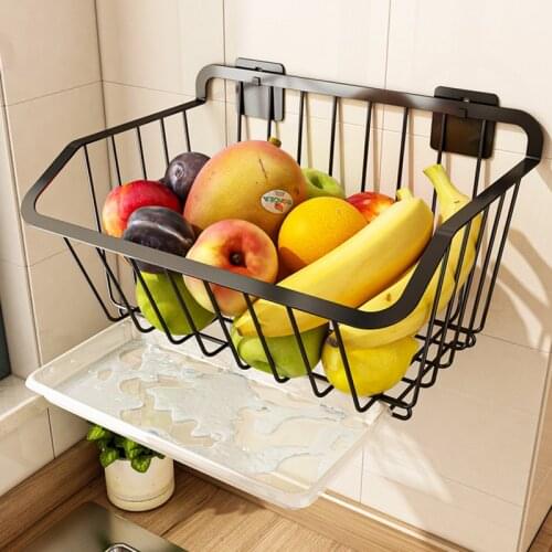 Stainless Steel Kitchen Wall Mounted Storage Basket Spice Rack Shower Caddy Fruit Drainer Organizer Dish Drying Shelf Container