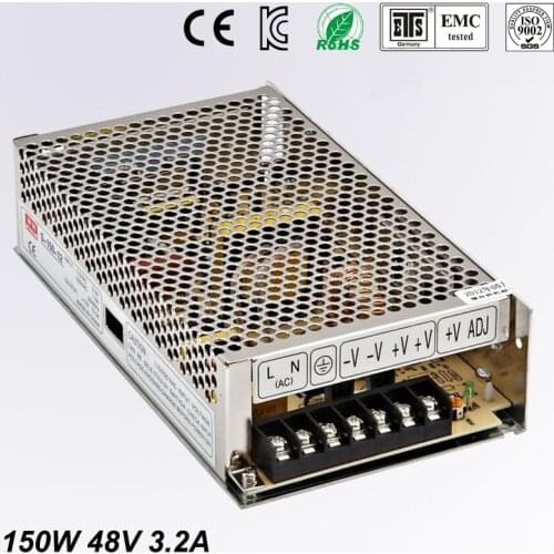 New model 48V 3.2A 150W Switching Power Supply Driver for LED Strip AC 100-240V Input to DC 48V free shipping