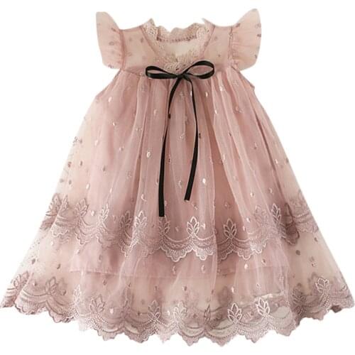 Kids Toddler Girl Tutu Princess Dress Cute Short Sleeve Embroidered Birthday Fairy Dresses Summer Outfit 2-7T