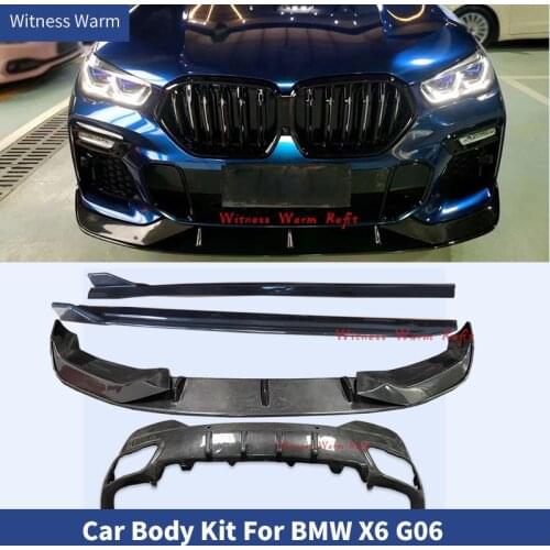 For G06 X6 Carbon Fiber/FRP Front bumper Lip Rear Diffuser Spoiler Side Skirts For New X6 Body kit