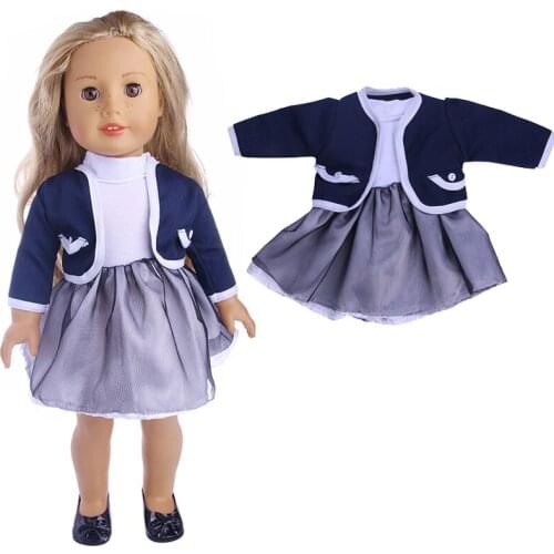 Uniform school dress sets for 18 inch girl doll and dress suit set fit for baby new born doll