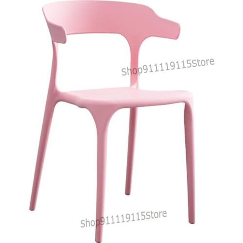 Nordic Horn Plastic Chair Back Adult Armchair Adult Plastic Chair Household Plastic Dining Chair Thickened Modern Simple