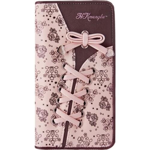 Shoelace Style Pocket Long Wallet PU Leather Multi-functional Wallet Women Coin Purse Card Holders Clutch Female Wallets Purse