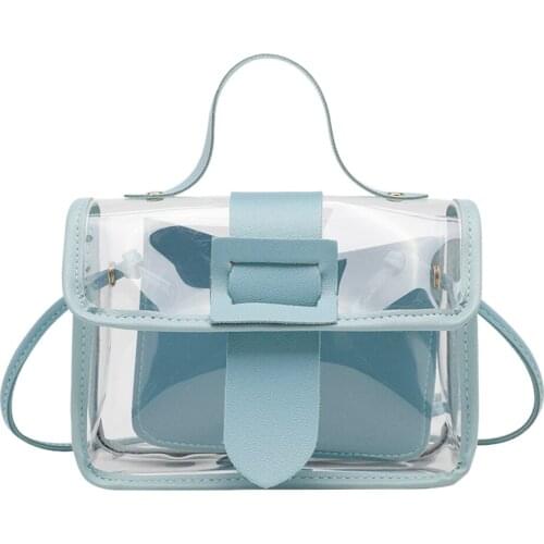 Bags Fashion Womens Transparent Square Sling Bag Cool PVC Shoulder Bag Messenger Bag Mobile Sweet Lady Bag