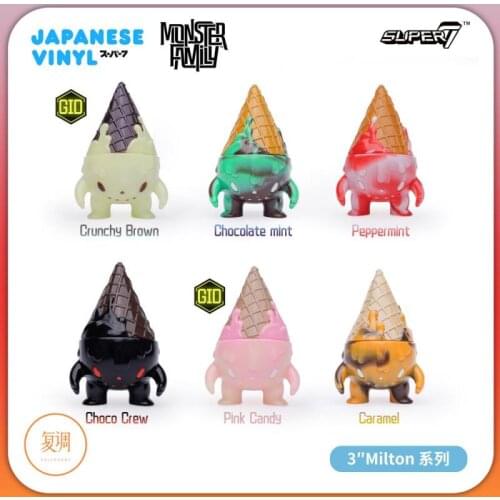 Super7 Sofubi Milton Chocolate Mint Peppermint Choco Crew Pink Candy Collectible Model Action Figure Toy Doll Gift