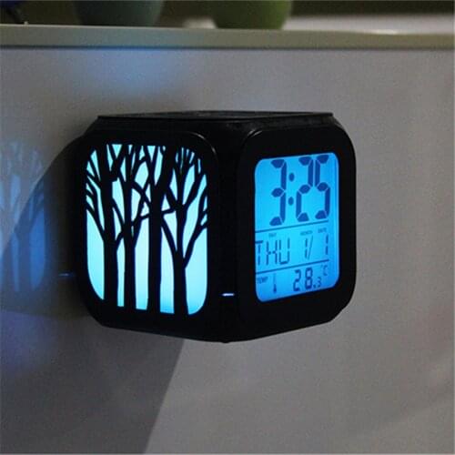 LED Mute Refrigerator Magnets Clock Fridge Magnet Souvenir Message Board Sticky Note Home Decoration 3D Kitchen Tools