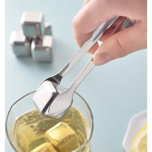 Stainless Steel Ice Cube Clip Bar Ice Tong Bread Food Home BBQ Clip Barbecue Party Clamp Kitchen Gadgets Accessories