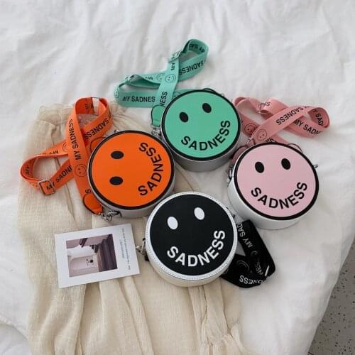 Womens Mini Round Bag Solid Color Smiley Shoulder Bag Designer Female Small Round Candy Colors Bag Handbag 2019 New Purses