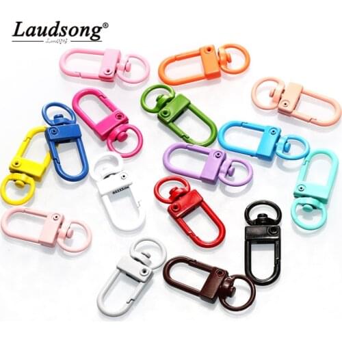 10PCS Rotating Lobster Clasps Colorful Key Ring Bag Hook Accessories For DIY Jewelry Keychains Making Connectors Clips Supplies