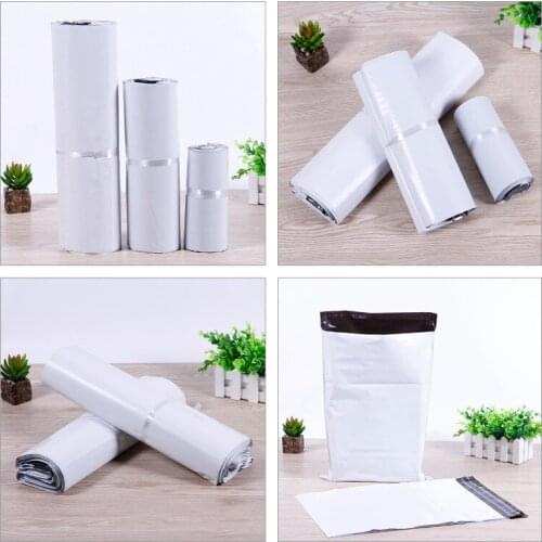 100pcs white Plastic Mailer Shipping Envelope Self Sealing Waterproof Postal Express Storage Bag Envelope plastic mailing bag