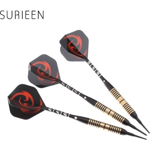 3 Pcs Of Soft Tip Brass Barrel Darts 18g For Electronic Dartboard With Aluminium Shafts Nice And High Quanlity Flights