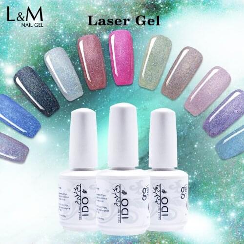 3 Pcs Lot IDO Gelpolish 15ml New Arrival Laser Gel Glitter UV Gel Manicure Art Soak Off Long-lasting Varnish Design