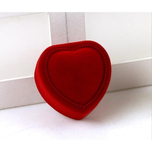 300pcs/lot Ring Earring Gift Boxes Storage Red Jewelry Box Heart Shape Lid Open Mini Cute Carrying Foldable Case 4.8*4.8*3.5