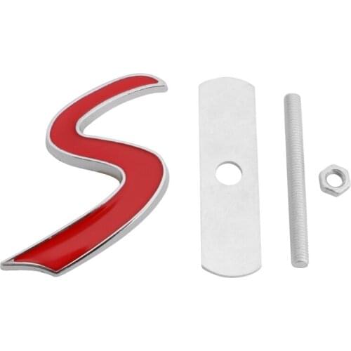 3D Metal S Front Grille Badge Emblem Decal For Mini Cooper R50 R52 R53 R56 R57