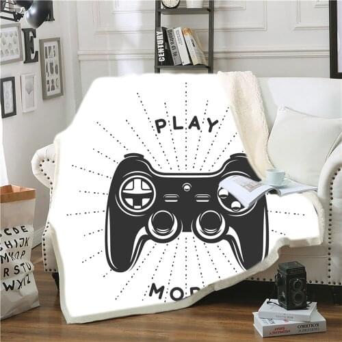 3D Gamepad Throw Blanket Game Sherpa Fleece Blanket for Kids Bed Sofa Office Portable Comfortable Blanket Machine Washable