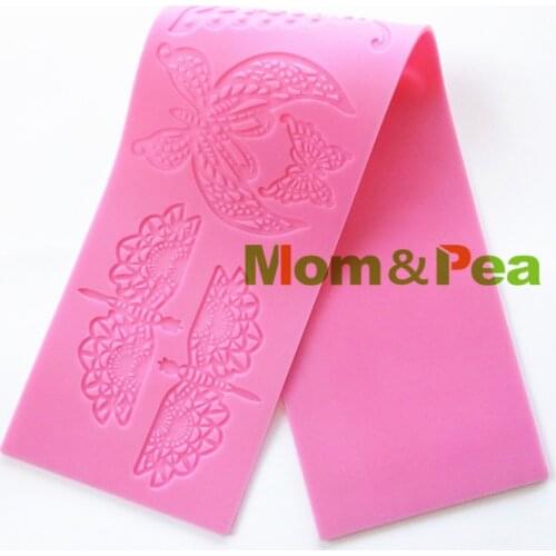Mom&Pea GX103 Free Shipping Silicone Butterfly Lace Mold Cake Decoration Fondant Cake 3D Mold Food Grade Silicone Mould