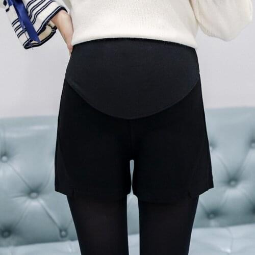 Pregnant women pants autumn and winter shorts Korean version of the wild boots pants pregnant women wool high waist pregnant wom