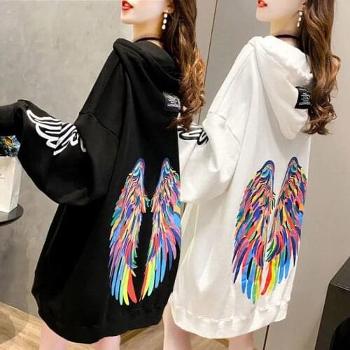 Black Butterfly Hoodie Women Korean Funny Tops Streetwear Girl Winter Autumn Harajuku Clothes Female Spring Vintage Sweatshirt