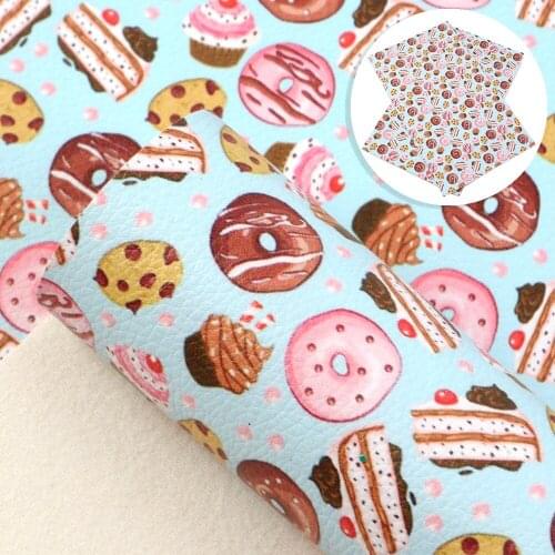 David angie 20*33cm Flower Rainbow Printed Faux Leather Sheet Litchi Grain Synthetic Leather,DIY handmade materials,1Yc10182