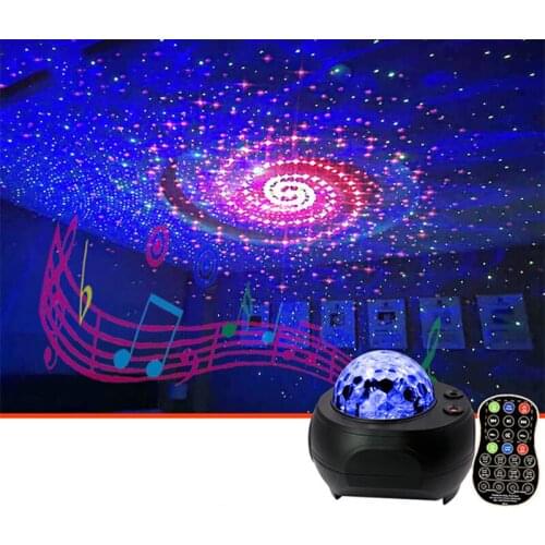 Bluetooth Projector Night light Music Starry Sky Water Wave Projector Projection Lamp USB LED Projector Sound-Activated Lights