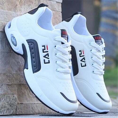 Men White Shoes Air Cushion Sneakers Breathable Outdoor Walking Sport Shoes for Male Lace-up Casual Shoes Bubble Men Footwear 21
