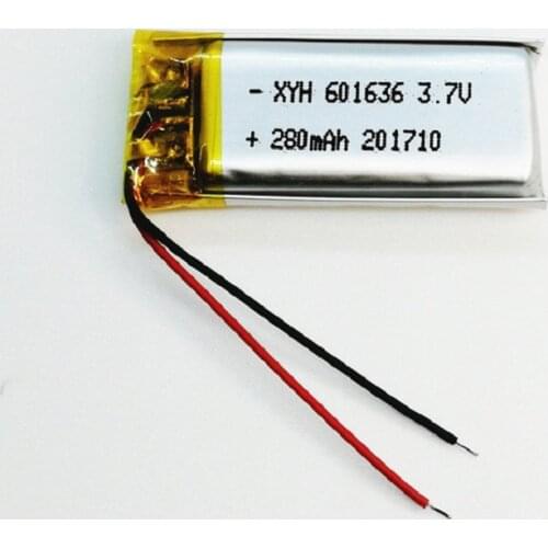 3.7V lithium polymer battery Battery 601636 061636 280mah MP3 MP4 MP5 cell battery