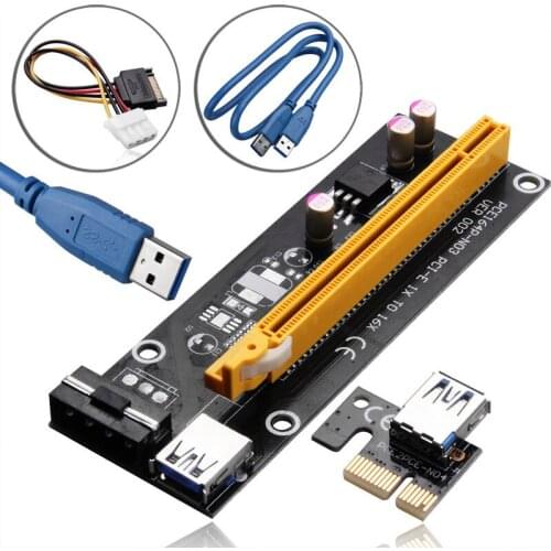 Mining Machine PCI-E Express 1X To 16X Extender Riser Card Adapter 60cm USB3.0 Cable for Bitcoin BTC