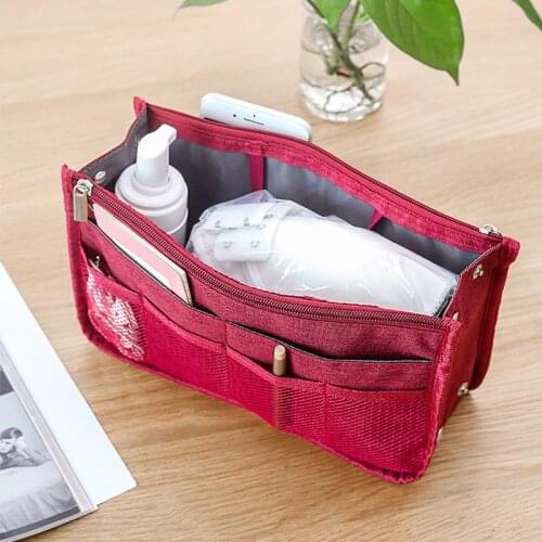 Polyester Insert Storage Bags Travel Accessories Handbag Pouch Organizer Toiletry Bag Pocket Makeup Bag Women Travel Cosmetic