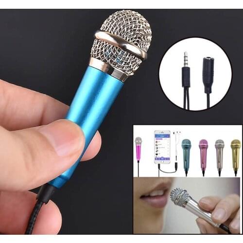 Mini Karaoke Condenser Wired 3.5mm Stereo Microphone Mic For Android Mobile Phone VDX99
