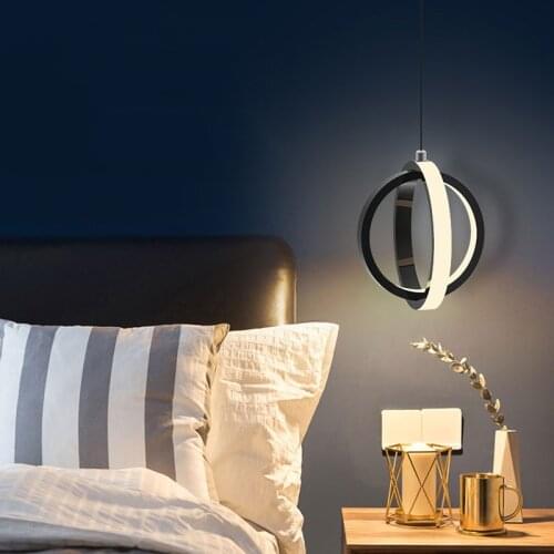 Minimalism LED Pendant lights Chandelier lamp for Living room Bedroom dinning room Hanging light Black&White Lustre Fixture