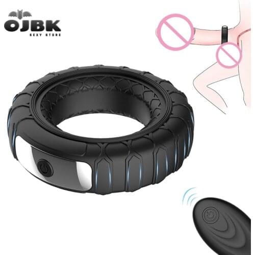 Powerful Silicone Vibrating Ring Penis Delay Intercourse Ejaculation Trainer Vibrator Massager Erection Cock Luck Man Sex Toy