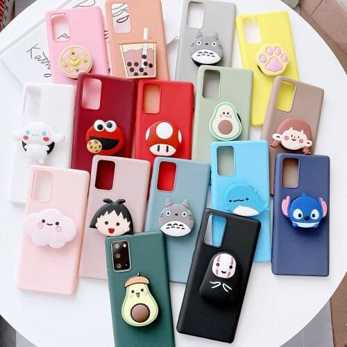 Cartoon Phone Holder Case For Xiaomi Mi 11 Ultra 10T Pro Note 10 Lite Case Soft Silicone TPU Stand Cover For Xiaomi Mi 9 SE 10S