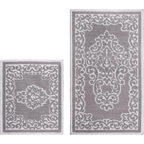 Natural Cotton Rugs 2 li Bath Mat Set 60x100-50x60cm