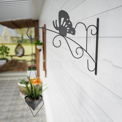Wall Mounted Floating Shelves Indoor and Outdoor Wall Type Plant Pot Hanging Bracket Hanger Metal Hook Plant Flower Pot Rack