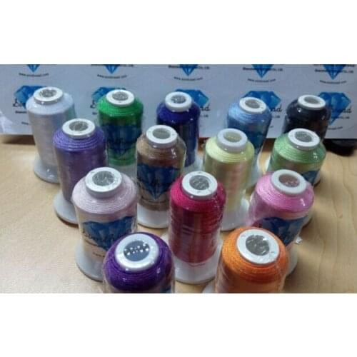 Hot selling Simthread brand 14 popular brother colors polyester embroidery thread 500m/cone +10 A bobbin with free shipping