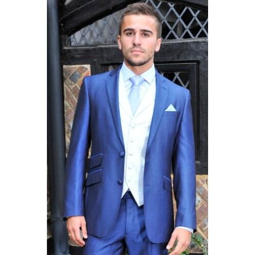 New high quality fashion 2017 men suit mens jacket slim the grooms best man wedding dress (coat + pants + vest, tie)