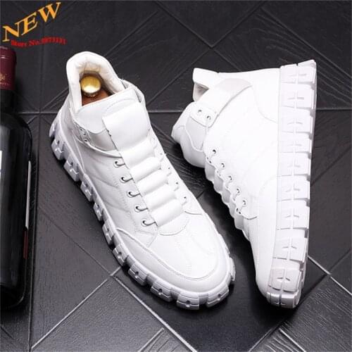 Autumn Men shoes Punk High Tops Motorcycle Ankle Boots Martin Shoes Height Increasing Casual shoes Zapatillas Hombre
