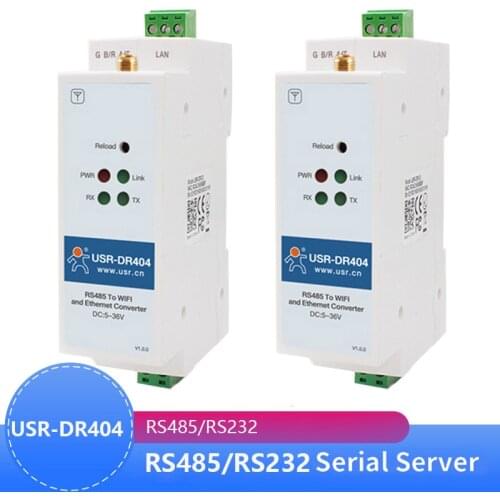 2PCS USR-DR404 Din-rail Wi-Fi wifi RS485 serial to TCP/IP wifi Ethernet device server converter Standard Din-rail Industrial
