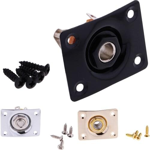 Tooyful Tooyful Rectangle Guitar Bass Output Jack Plate w/ Socket Screws for Electric Gb Ep Guitar