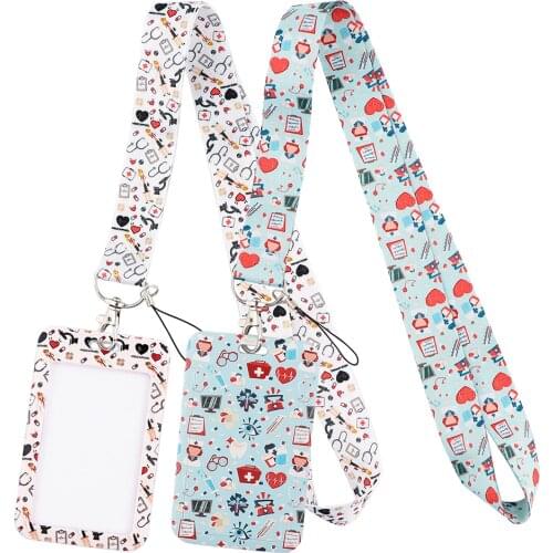 DZ2380 Medical Doctor nurse Neck Strap Lanyards Keychain Badge Holder ID Card Pass Hang Rope Lariat Lanyard for Key Accessories