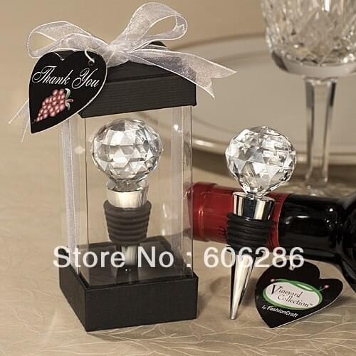 SG 100pcs/lot vineyard collection crystal wine bottle stopper wedding favors party decoration birthday