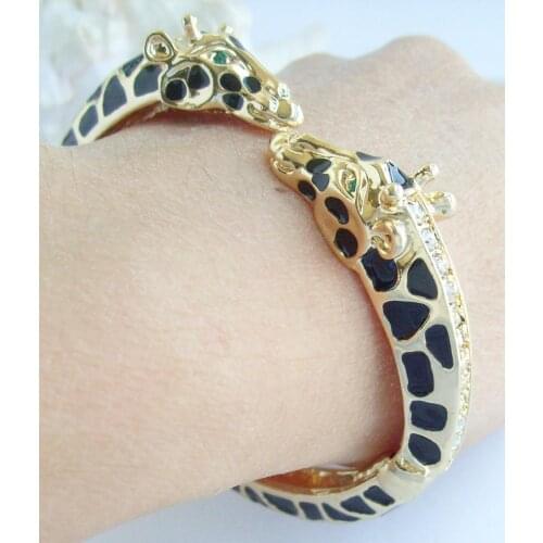 Pretty Giraffe Deer Bracelet Bangle Clear Rhinestone crystals CL08402