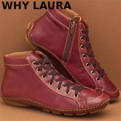 Vintage womens lace-up heels, wedges, rounded toes, kitten heels, English style casual comfort shoes, plus size 35-43