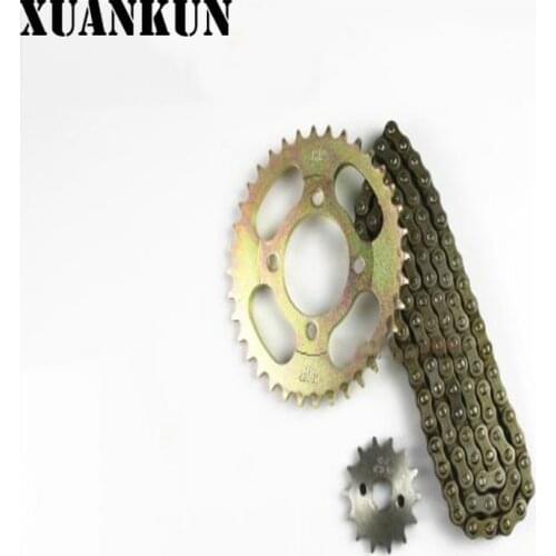 XUANKUN Curved Beam Motorcycle DY100 110 Sets Chain Sprocket Teeth Disk 428H Chain Size Chain Disk